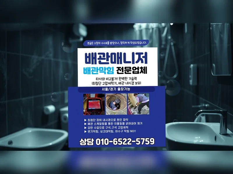 대치 대치동 오수관 통수작업 블루라인 배관케어 현장 시공 7