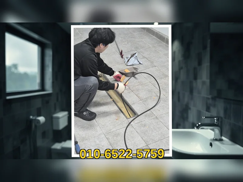 기흥 상갈동 하수구막힘 전화 접수 블루라인 배관케어 현장 시공 1