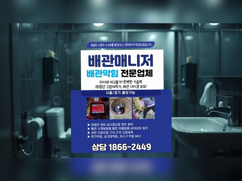 영통 하수구 역류 방지 공사 블루라인 배관케어 현장 시공 1