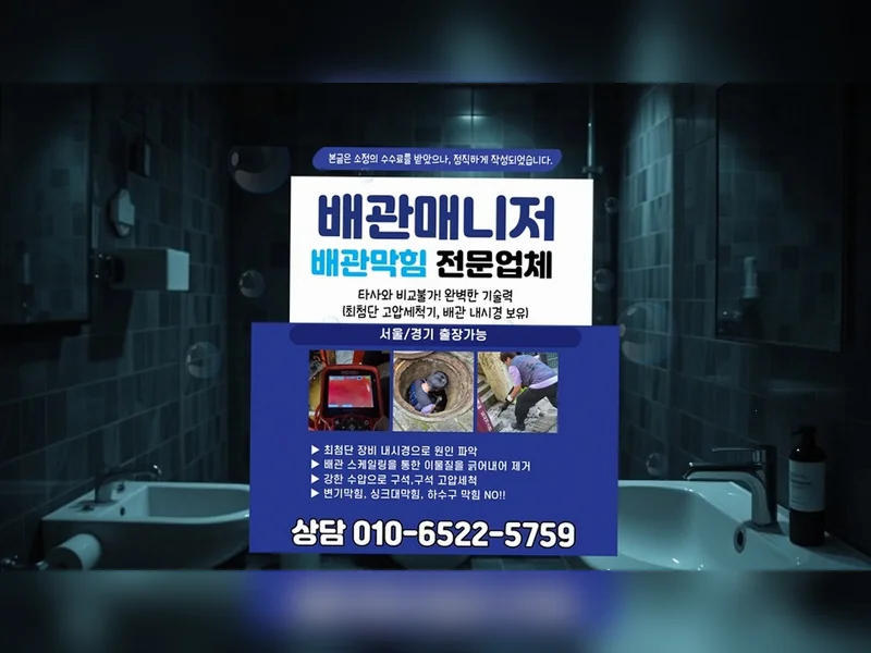 도봉 도봉동 오수관 통수작업 블루라인 배관케어 현장 시공 6